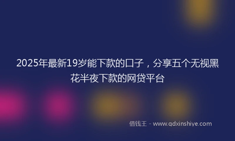 2025年最新19岁能下款的口子，分享五个无视黑花半夜下款的网贷平台