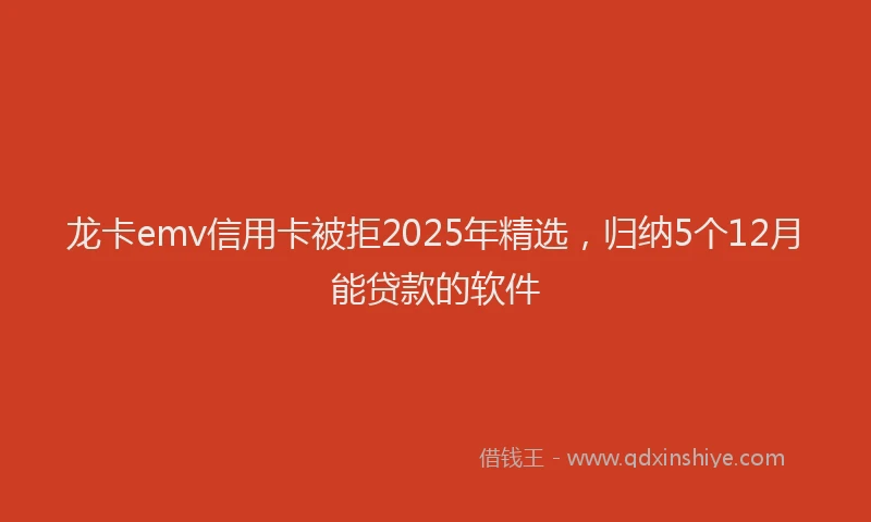 龙卡emv信用卡被拒2025年精选，归纳5个12月能贷款的软件