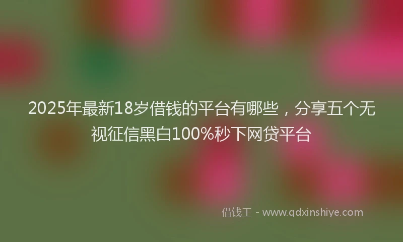 2025年最新18岁借钱的平台有哪些，分享五个无视征信黑白100%秒下网贷平台