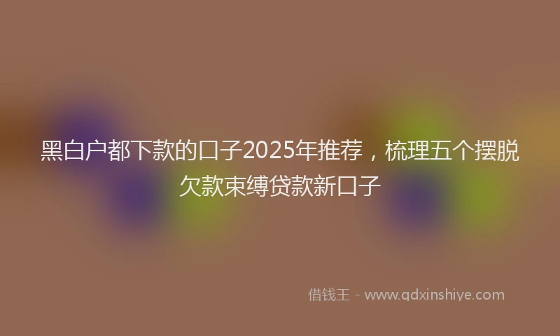 黑白户都下款的口子2025年推荐，梳理五个摆脱欠款束缚贷款新口子