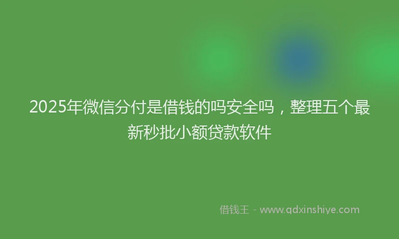 2025年微信分付是借钱的吗安全吗，整理五个最新秒批小额贷款软件
