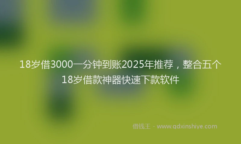 18岁借3000一分钟到账2025年推荐，整合五个18岁借款神器快速下款软件