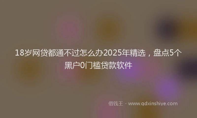 18岁网贷都通不过怎么办2025年精选，盘点5个黑户0门槛贷款软件