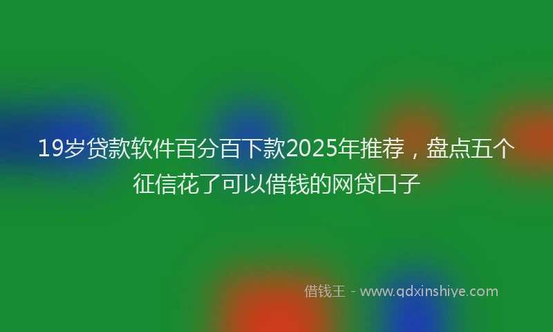19岁贷款软件百分百下款2025年推荐，盘点五个征信花了可以借钱的网贷口子