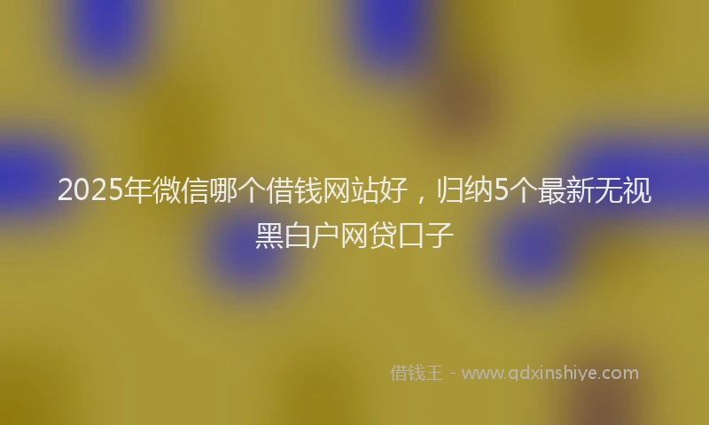 2025年微信哪个借钱网站好，归纳5个最新无视黑白户网贷口子