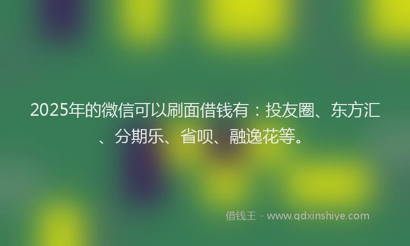 2025年的微信可以刷面借钱有：投友圈、东方汇、分期乐、省呗、融逸花等。