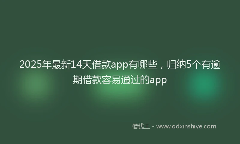 2025年最新14天借款app有哪些，归纳5个有逾期借款容易通过的app