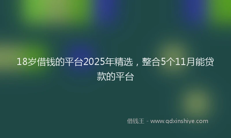 18岁借钱的平台2025年精选，整合5个11月能贷款的平台