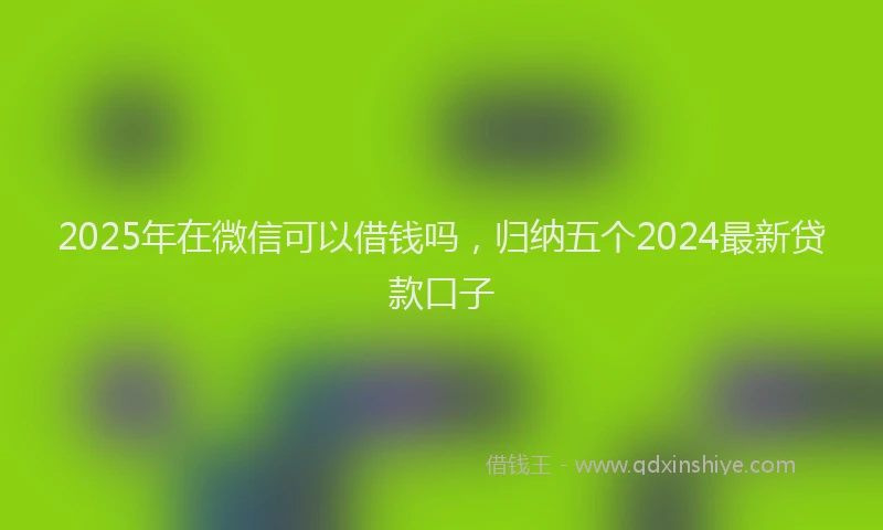 2025年在微信可以借钱吗，归纳五个2024最新贷款口子
