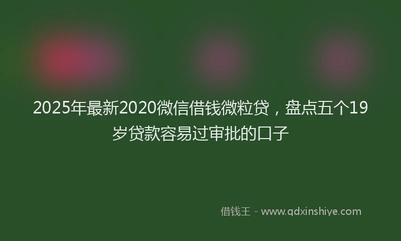 2025年最新2020微信借钱微粒贷，盘点五个19岁贷款容易过审批的口子