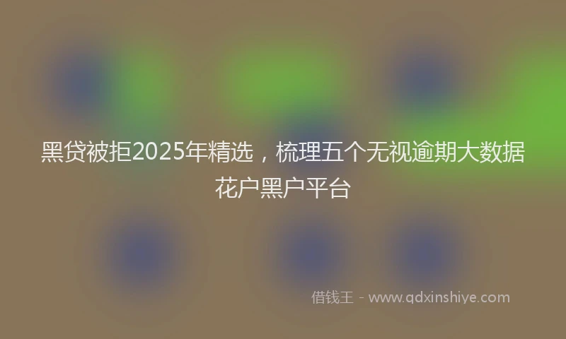 黑贷被拒2025年精选，梳理五个无视逾期大数据花户黑户平台