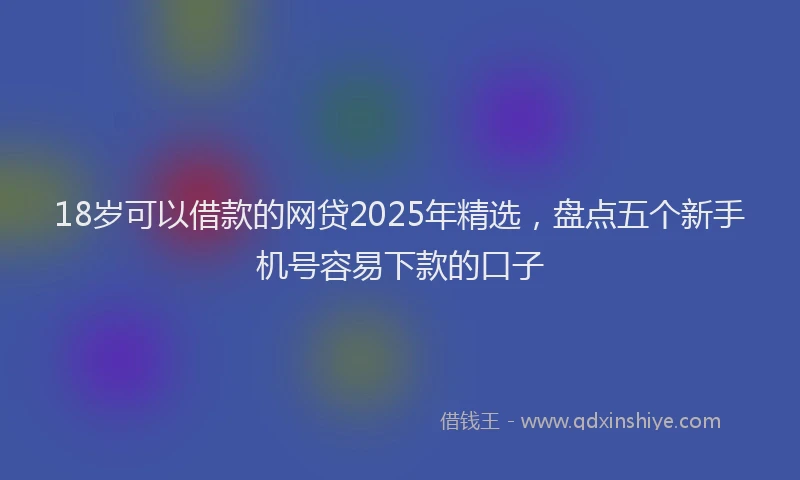 18岁可以借款的网贷2025年精选，盘点五个新手机号容易下款的口子