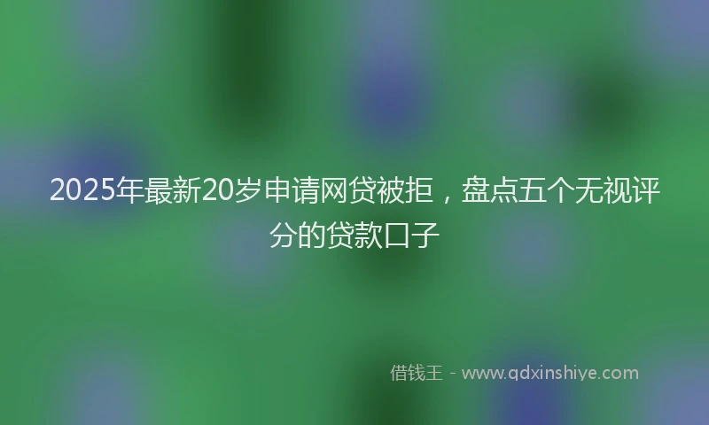 2025年最新20岁申请网贷被拒，盘点五个无视评分的贷款口子