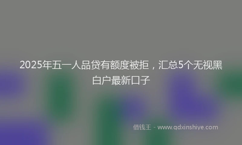 2025年五一人品贷有额度被拒，汇总5个无视黑白户最新口子