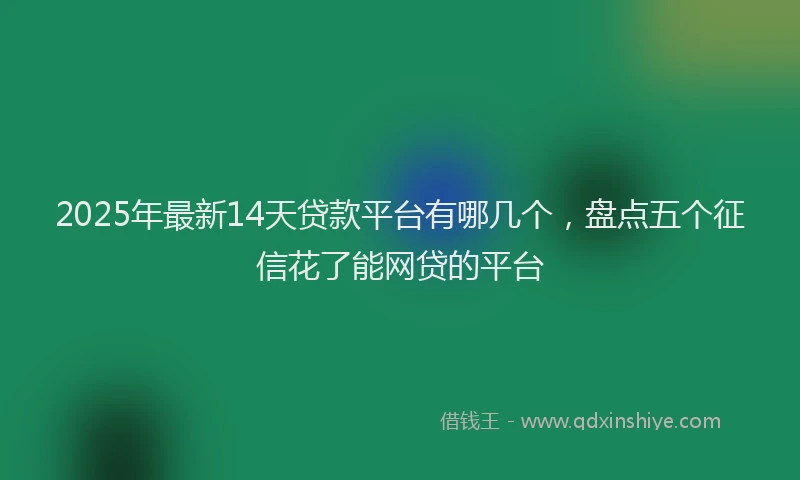 2025年最新14天贷款平台有哪几个，盘点五个征信花了能网贷的平台