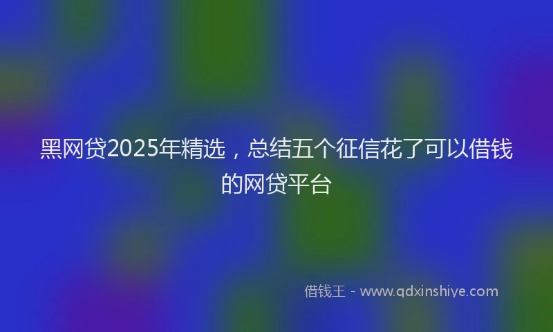 黑网贷2025年精选，总结五个征信花了可以借钱的网贷平台
