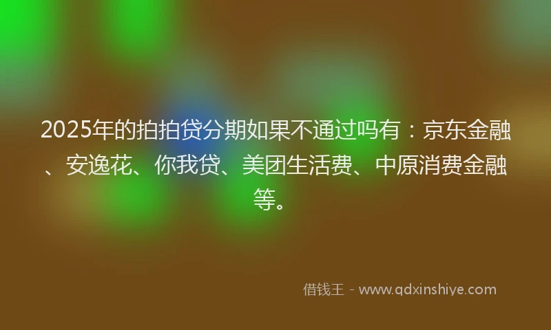 2025年的拍拍贷分期如果不通过吗有：京东金融、安逸花、你我贷、美团生活费、中原消费金融等。