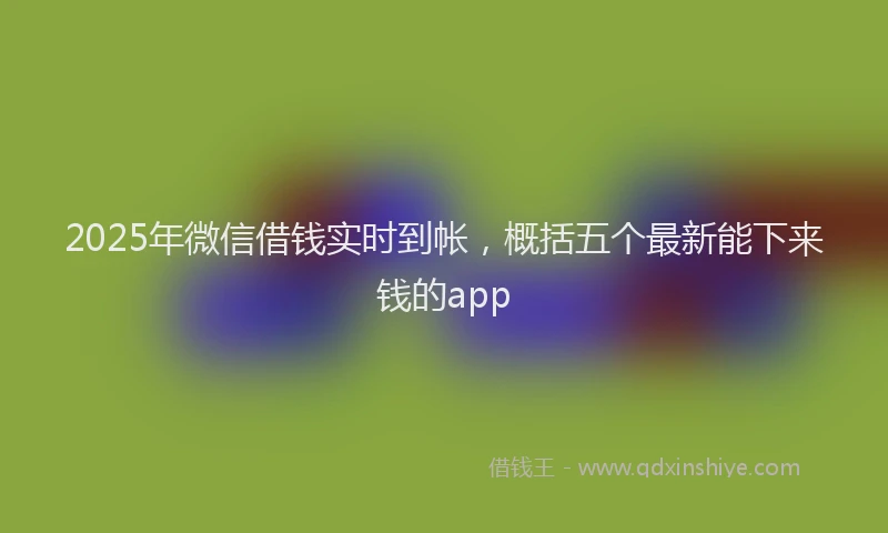 2025年微信借钱实时到帐，概括五个最新能下来钱的app