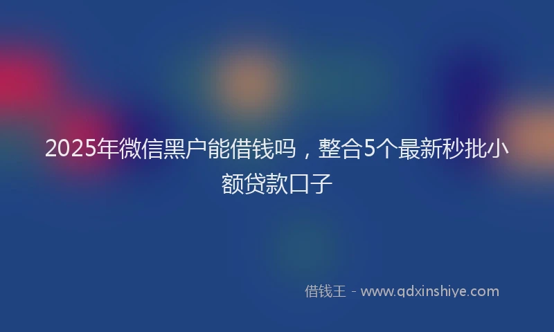 2025年微信黑户能借钱吗，整合5个最新秒批小额贷款口子