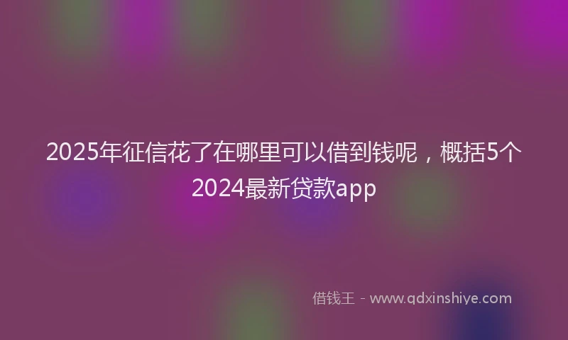 2025年征信花了在哪里可以借到钱呢，概括5个2024最新贷款app