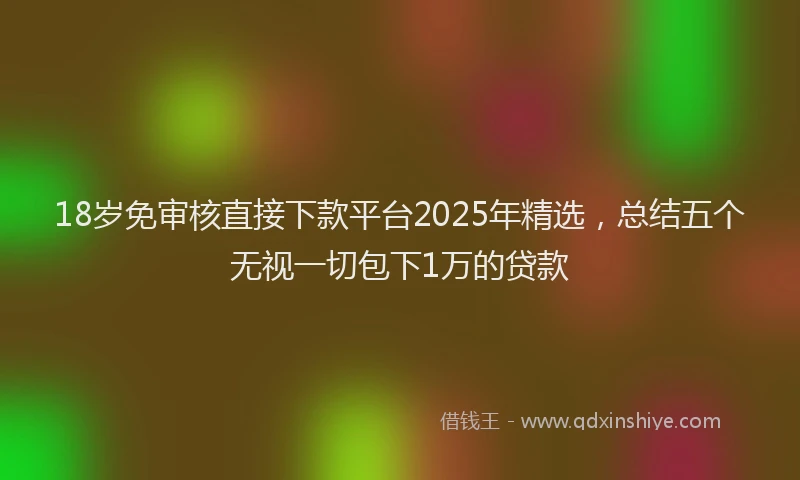 18岁免审核直接下款平台2025年精选，总结五个无视一切包下1万的贷款