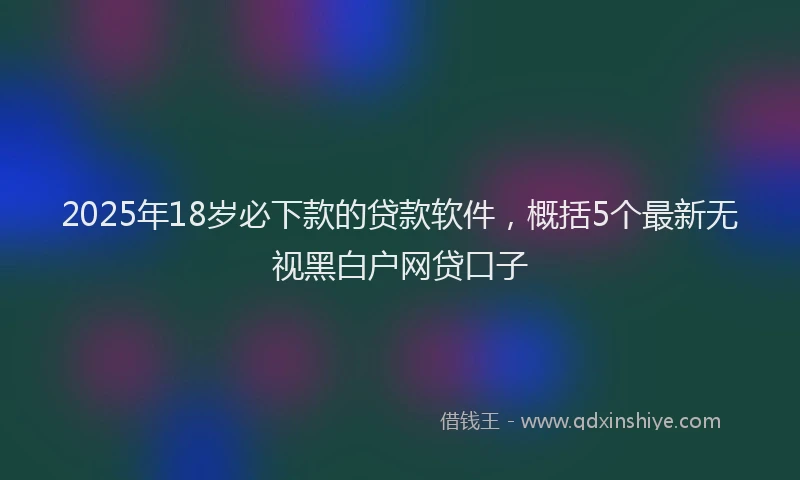 2025年18岁必下款的贷款软件，概括5个最新无视黑白户网贷口子