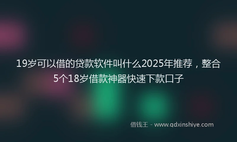 19岁可以借的贷款软件叫什么2025年推荐，整合5个18岁借款神器快速下款口子