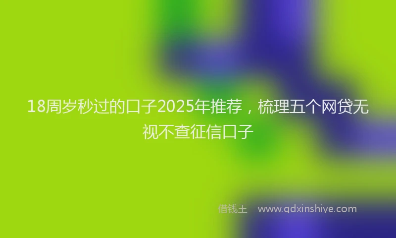 18周岁秒过的口子2025年推荐，梳理五个网贷无视不查征信口子