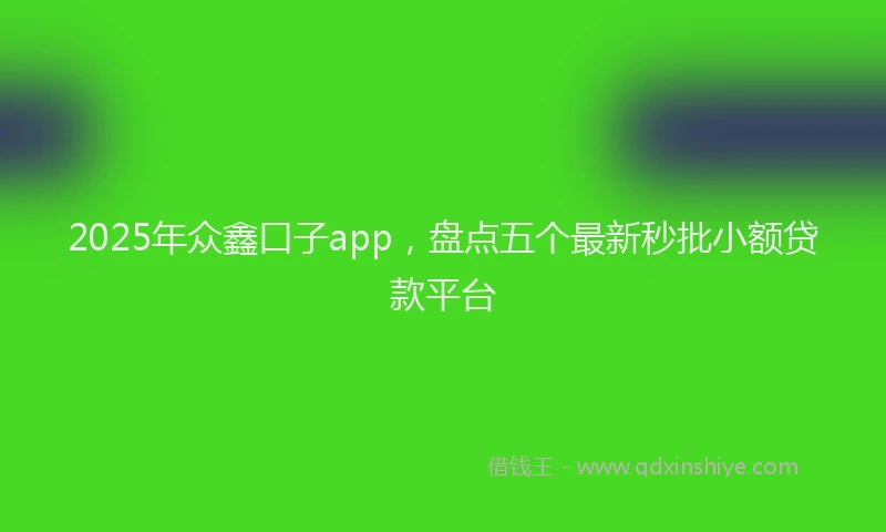 2025年众鑫口子app，盘点五个最新秒批小额贷款平台