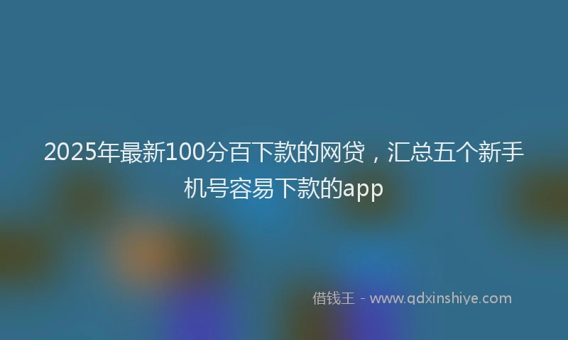 2025年最新100分百下款的网贷，汇总五个新手机号容易下款的app