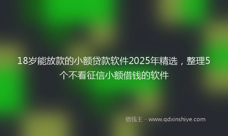 18岁能放款的小额贷款软件2025年精选，整理5个不看征信小额借钱的软件