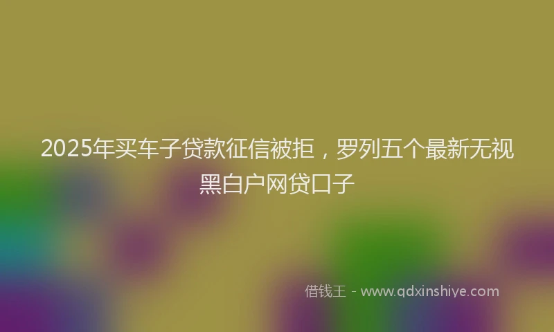 2025年买车子贷款征信被拒，罗列五个最新无视黑白户网贷口子
