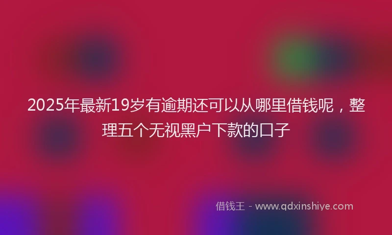 2025年最新19岁有逾期还可以从哪里借钱呢，整理五个无视黑户下款的口子