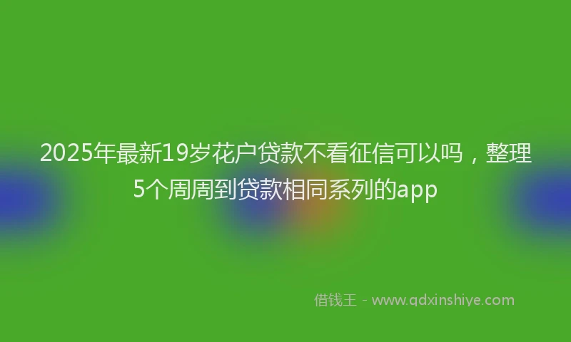 2025年最新19岁花户贷款不看征信可以吗，整理5个周周到贷款相同系列的app