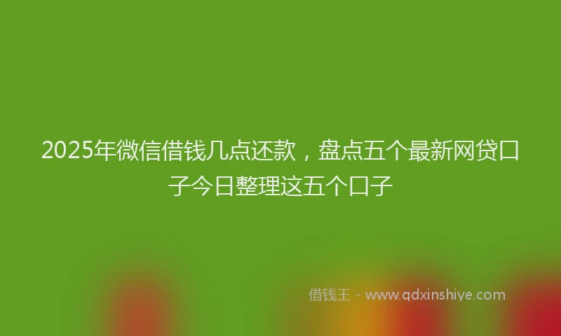 2025年微信借钱几点还款，盘点五个最新网贷口子今日整理这五个口子