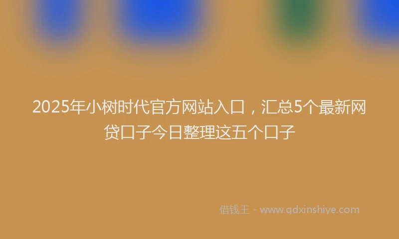 2025年小树时代官方网站入口，汇总5个最新网贷口子今日整理这五个口子