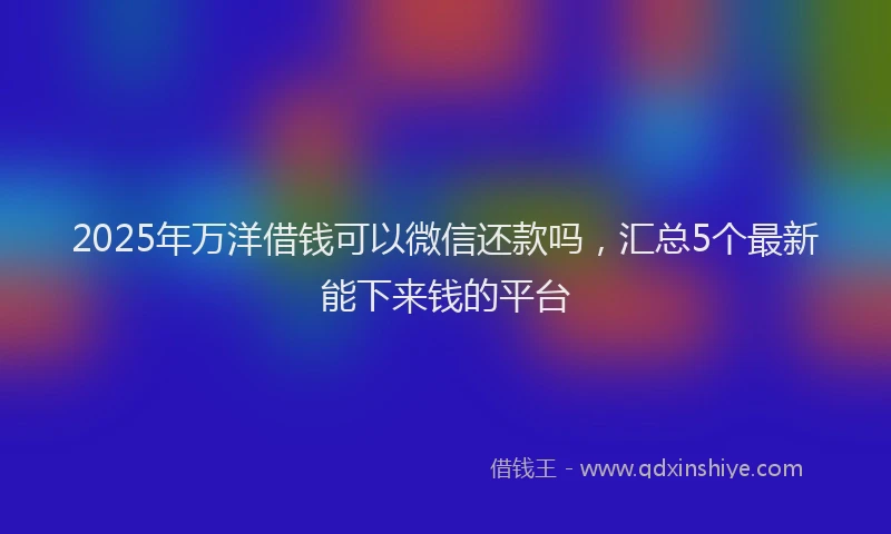 2025年万洋借钱可以微信还款吗，汇总5个最新能下来钱的平台