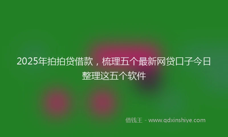 2025年拍拍贷借款，梳理五个最新网贷口子今日整理这五个软件