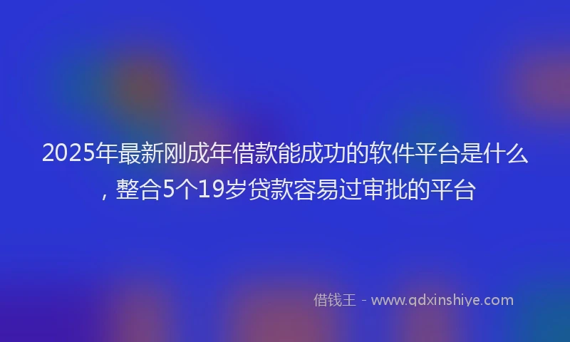 2025年最新刚成年借款能成功的软件平台是什么，整合5个19岁贷款容易过审批的平台