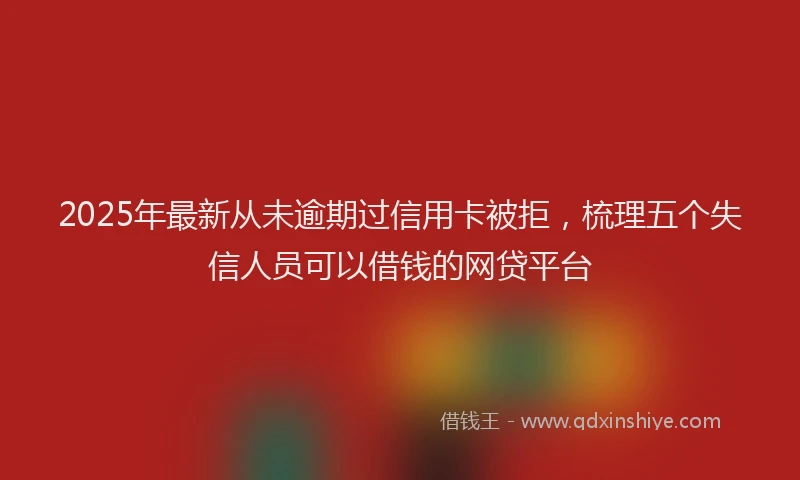 2025年最新从未逾期过信用卡被拒，梳理五个失信人员可以借钱的网贷平台
