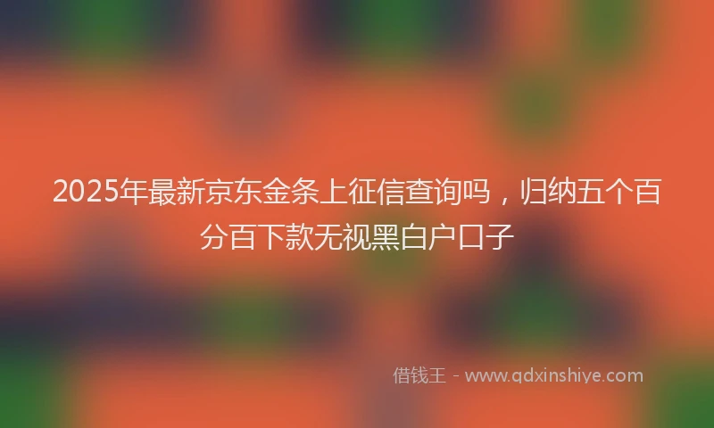 2025年最新京东金条上征信查询吗，归纳五个百分百下款无视黑白户口子