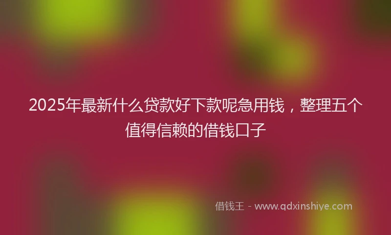 2025年最新什么贷款好下款呢急用钱，整理五个值得信赖的借钱口子