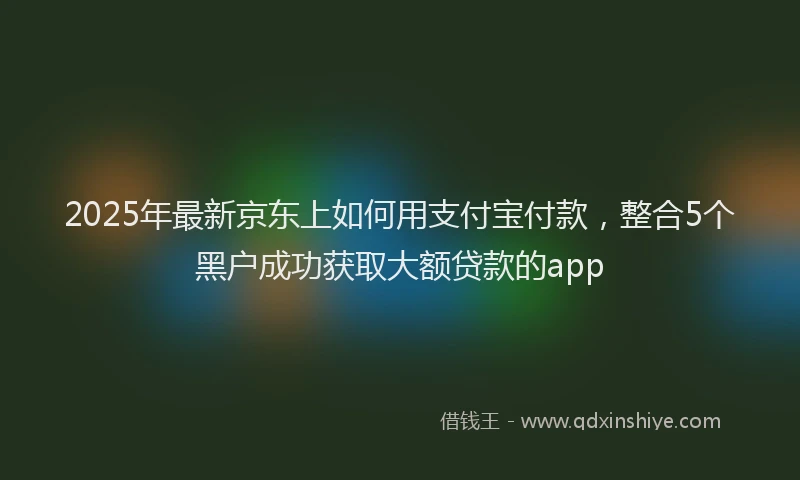2025年最新京东上如何用支付宝付款，整合5个黑户成功获取大额贷款的app