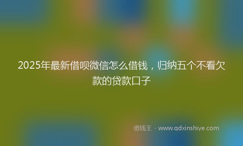 2025年最新借呗微信怎么借钱，归纳五个不看欠款的贷款口子