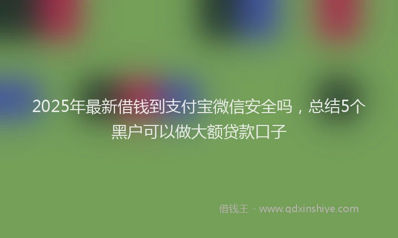 2025年最新借钱到支付宝微信安全吗，总结5个黑户可以做大额贷款口子