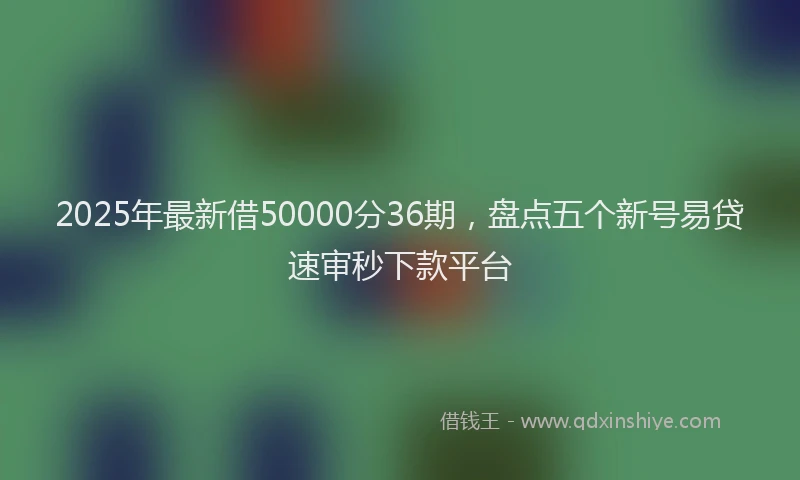 2025年最新借50000分36期，盘点五个新号易贷速审秒下款平台