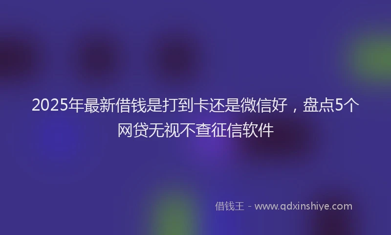 2025年最新借钱是打到卡还是微信好，盘点5个网贷无视不查征信软件