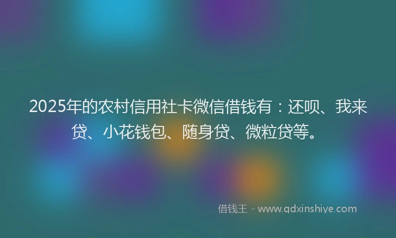 2025年的农村信用社卡微信借钱有：还呗、我来贷、小花钱包、随身贷、微粒贷等。