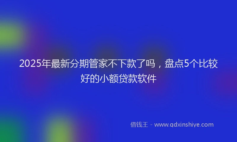 2025年最新分期管家不下款了吗，盘点5个比较好的小额贷款软件