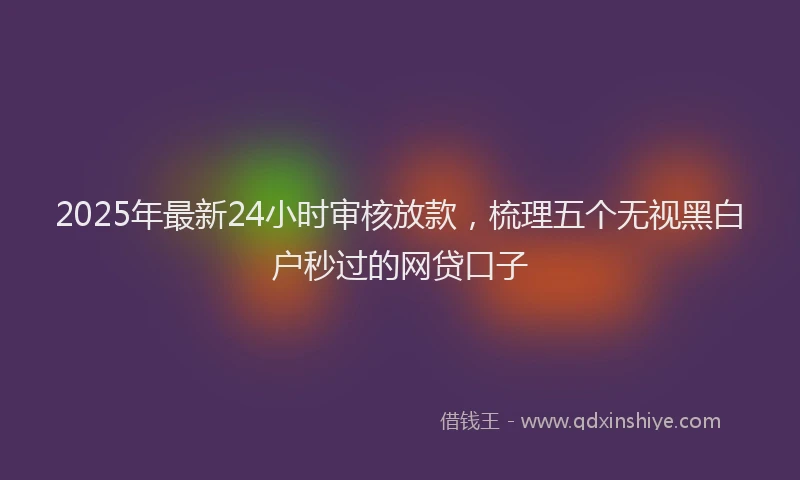 2025年最新24小时审核放款，梳理五个无视黑白户秒过的网贷口子